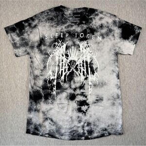 Sleep Token Tie Dye Graphic Band T Shirt Mens Medium Black Grey Metal Logo
